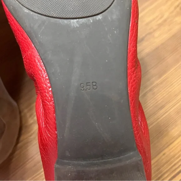 Red leather Lauren Ralph Lauren Barb stretch ballet flats 9.5 - Picture 5 of 8